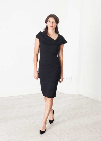 Asymmetric Dress in Black (6707106709598)