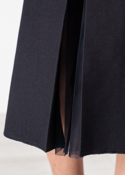 Tulle Pleat Skirt in Navy (6707104940126)