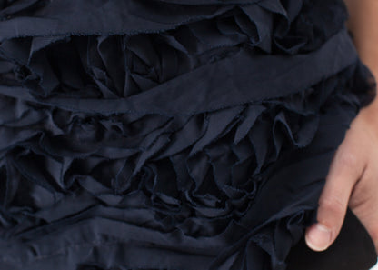 Ruffled Tank Top in Navy (6707095666782)