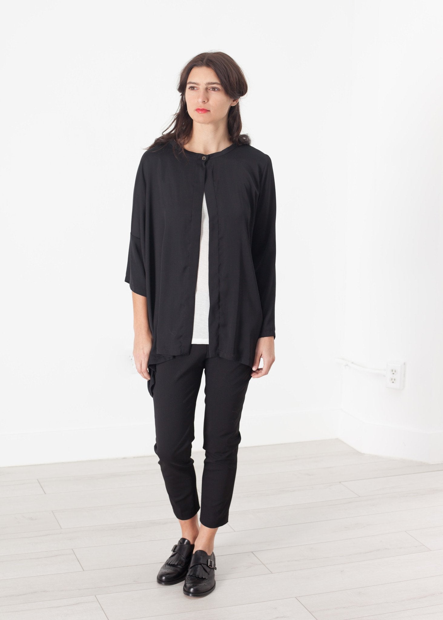 Unbalanced Cardigan in Black (6707105103966)