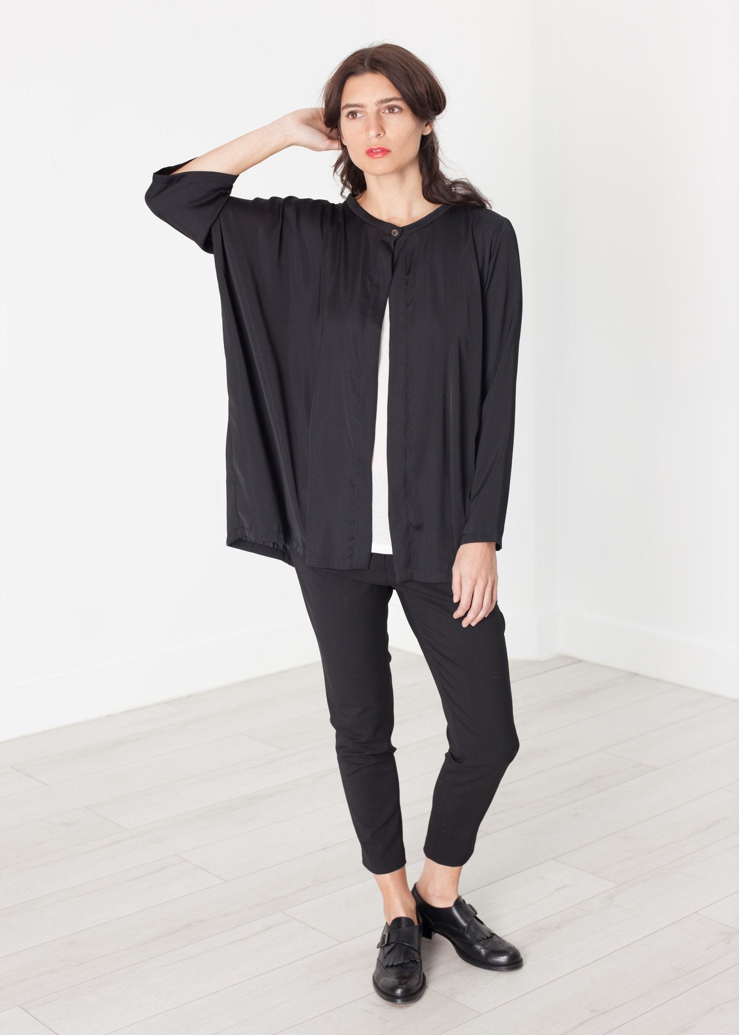 Unbalanced Cardigan in Black (6707105103966)