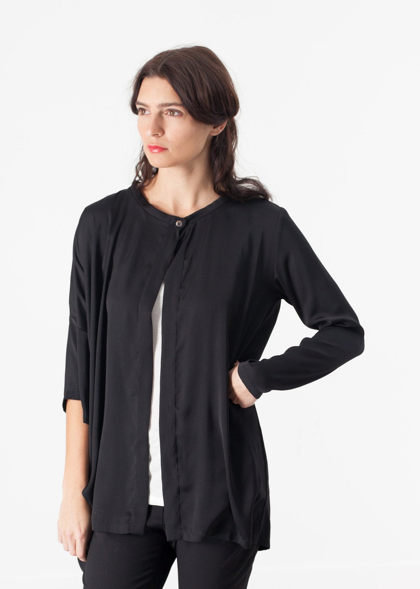Unbalanced Cardigan in Black (6707105103966)