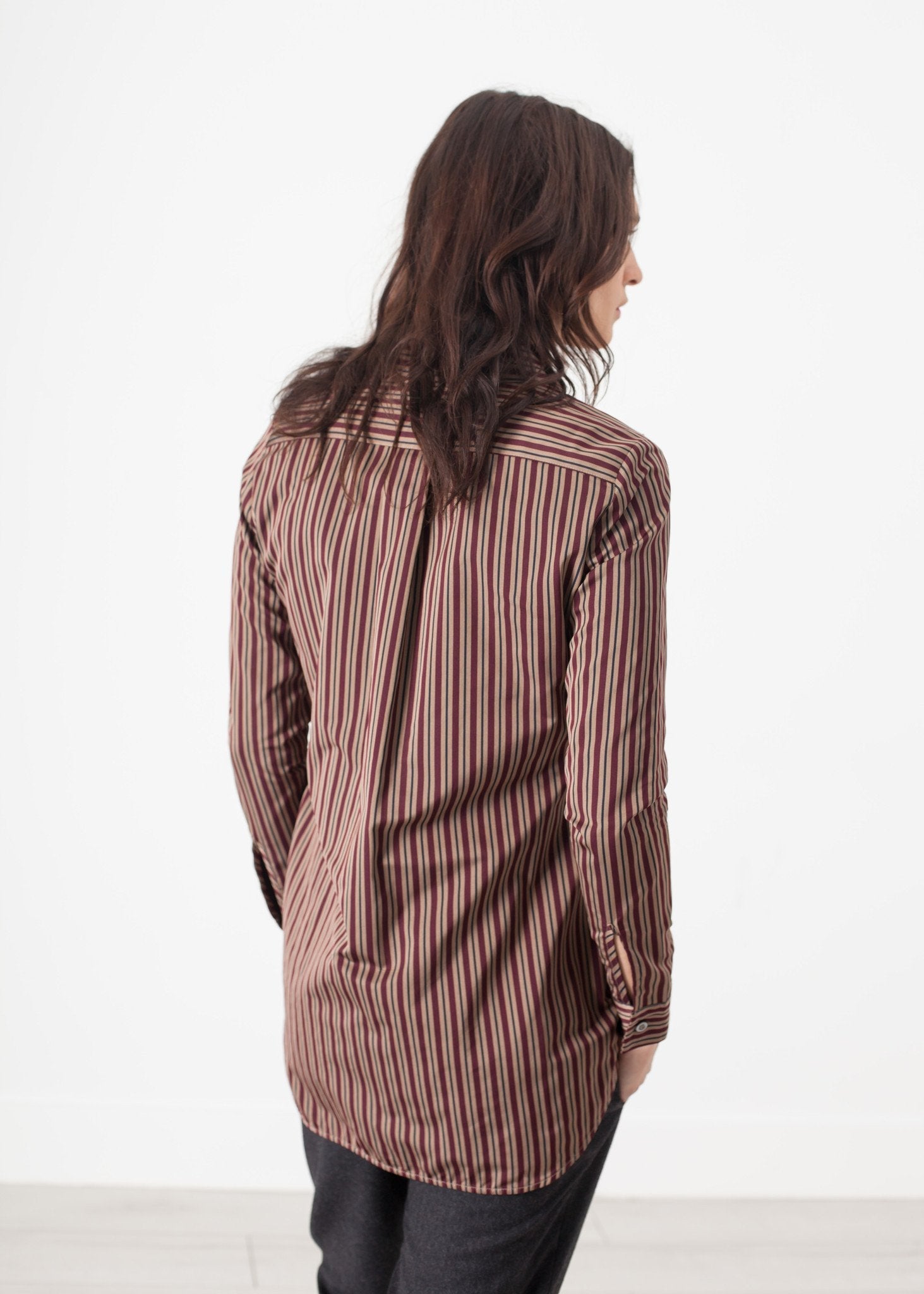 Sheen Button-Up in Red/Tan (6707094880350)