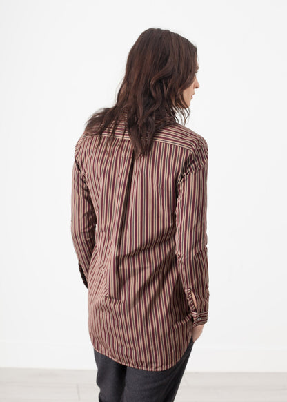 Sheen Button-Up in Red/Tan (6707094880350)