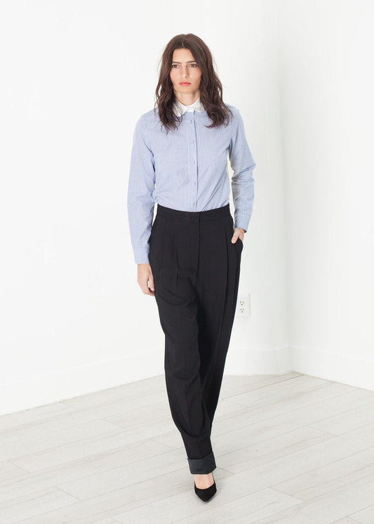Contrast Cuff Pant in Black (6707101925470)