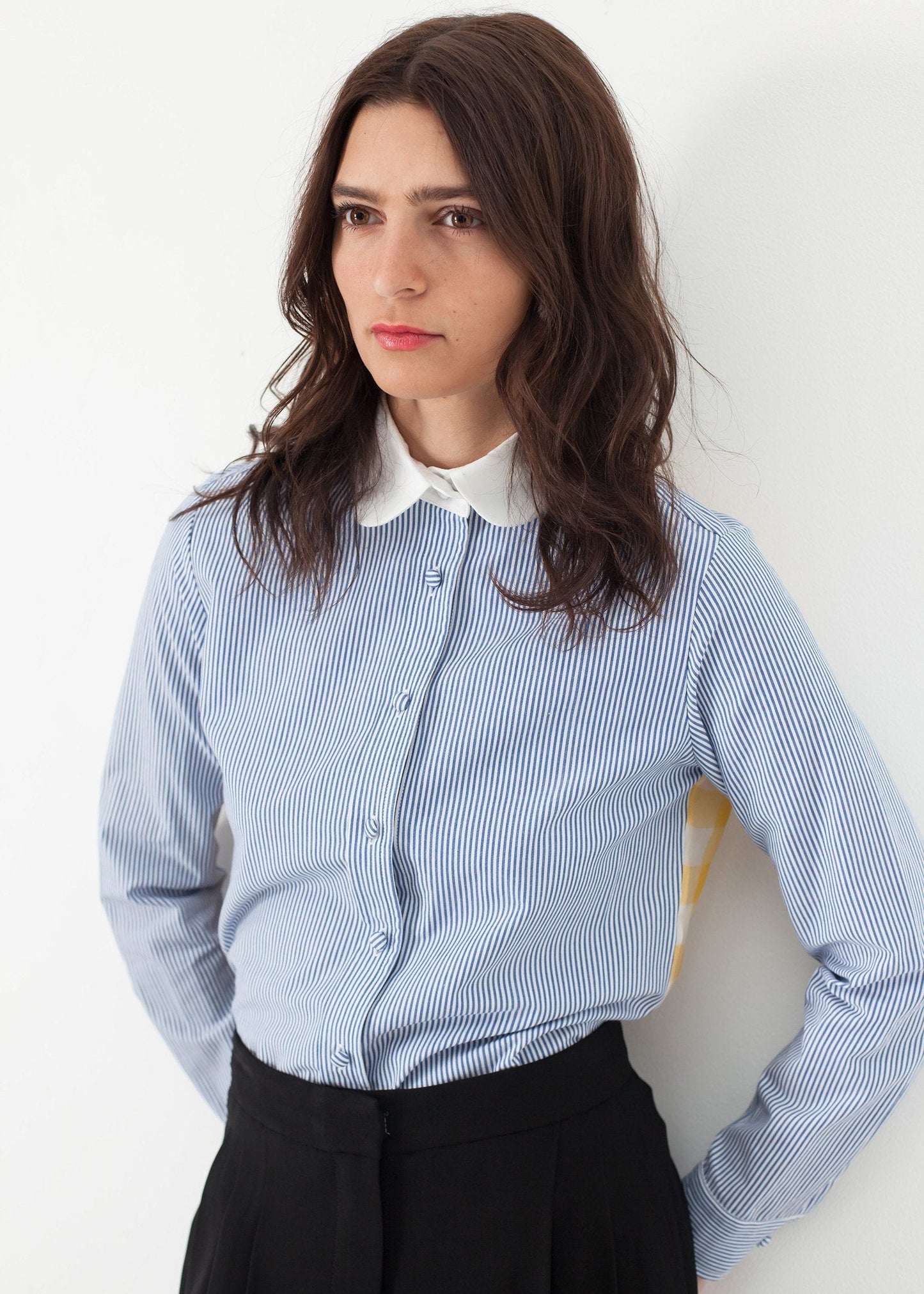 Longsleeve Blouse in Blue Stripe (6707095601246)