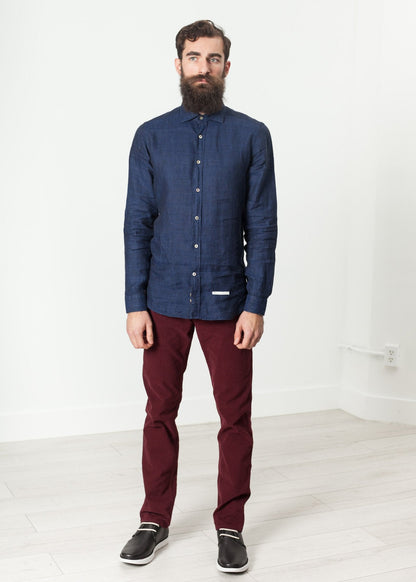 Button Up Shirt in Navy (6707105923166)