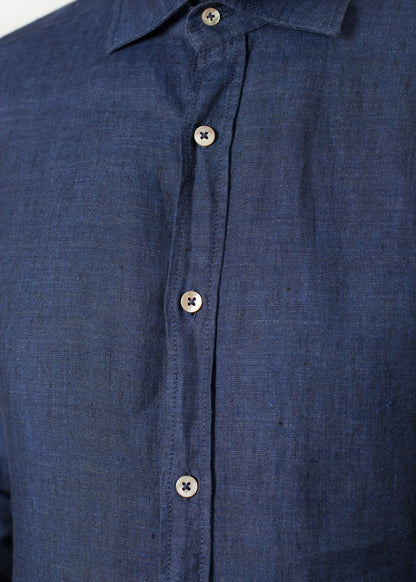 Button Up Shirt in Navy (6707105923166)