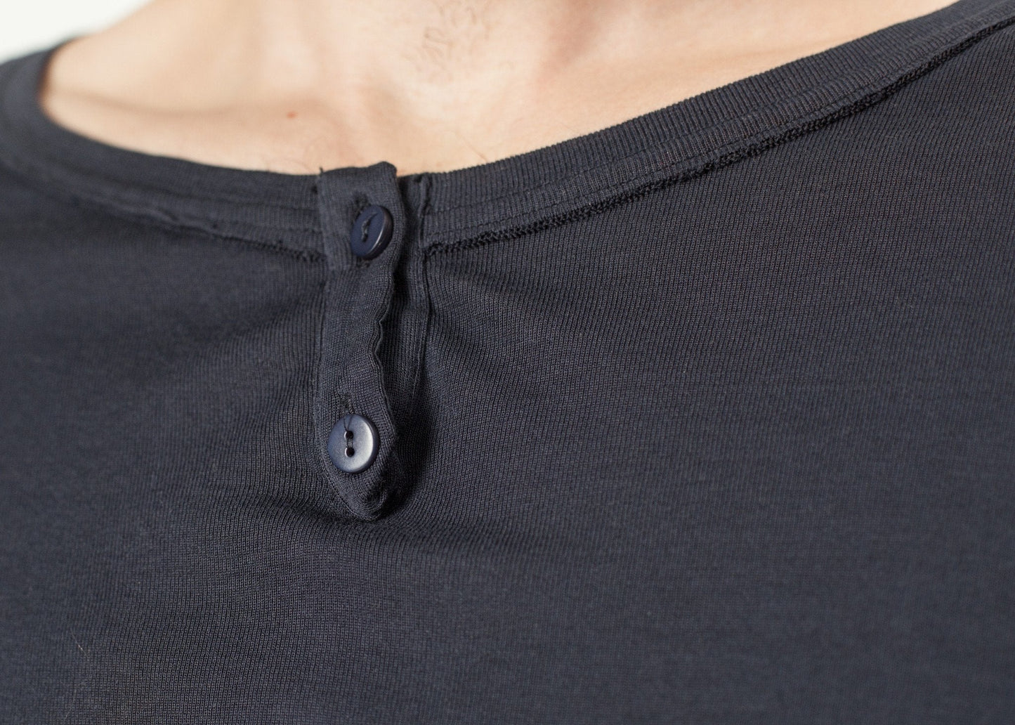 Cotton Henley in Blue Grey (6707095863390)