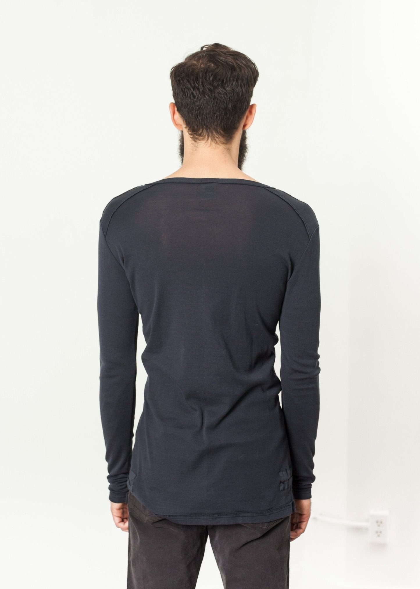 Cotton Henley in Blue Grey (6707095863390)