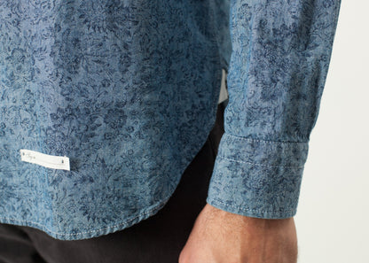 Floral Button-Up in Blue (6707105955934)