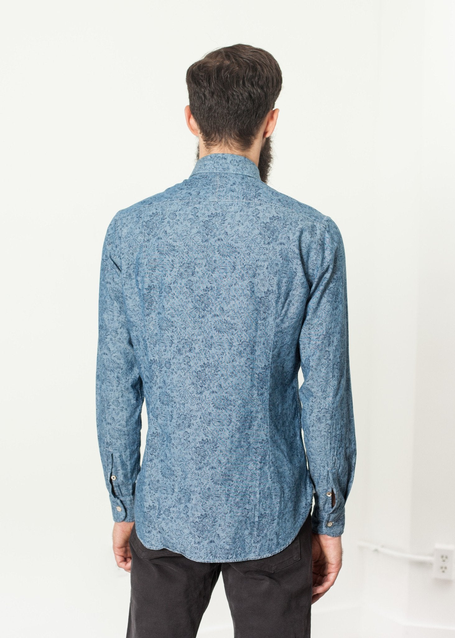 Floral Button-Up in Blue (6707105955934)