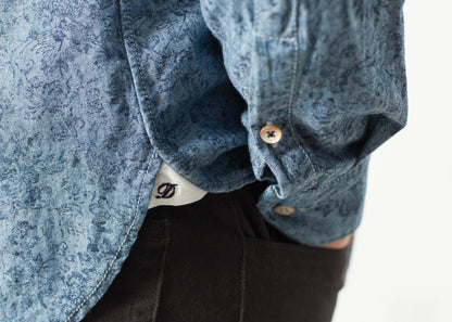 Floral Button-Up in Blue (6707105955934)