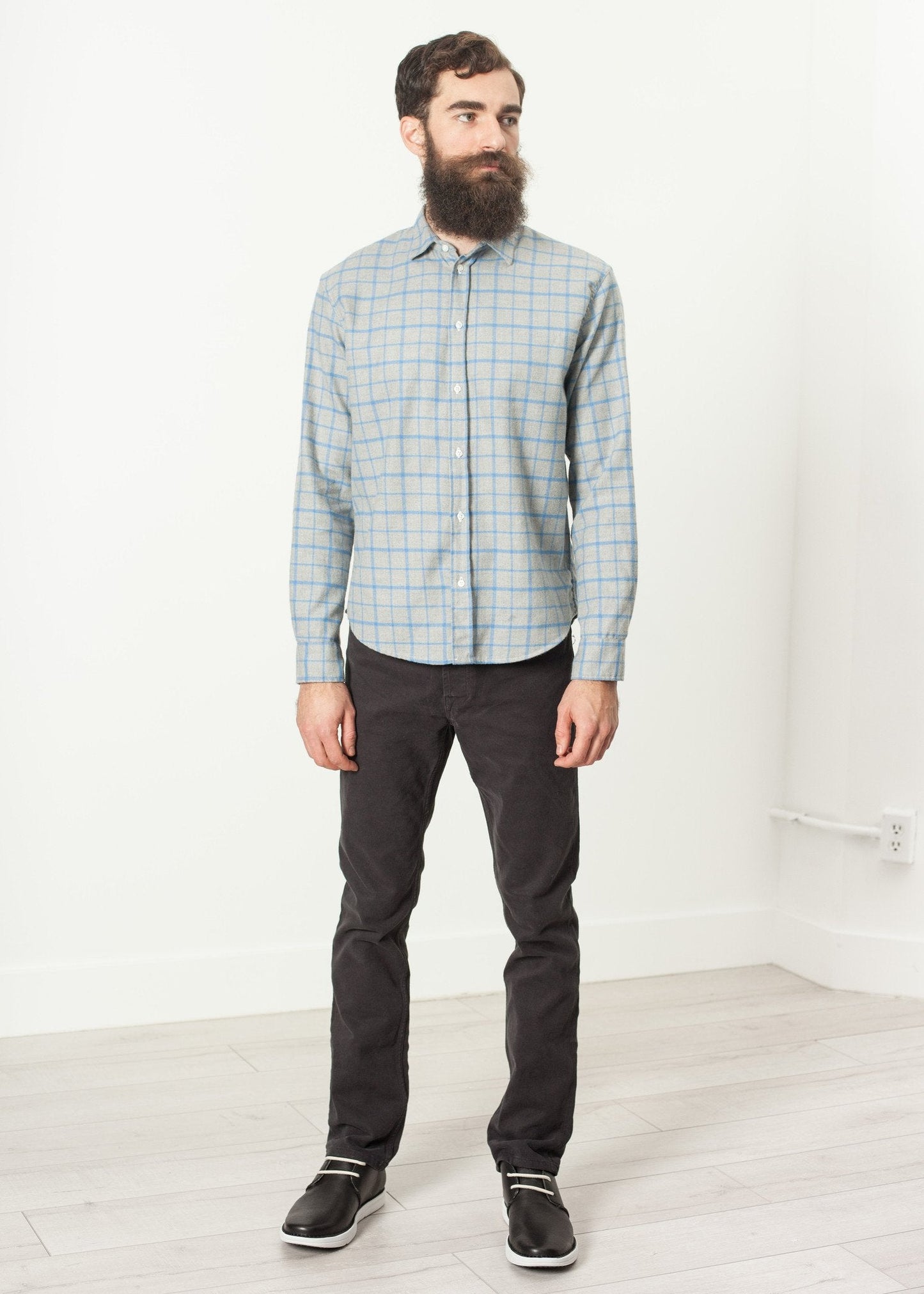Paul Shirt in Grey Flannel (6707107102814)