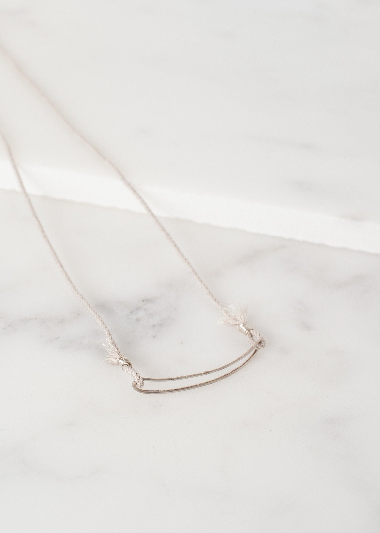 Bracelet 85 in Grey Silk/Silver (6707089703006)