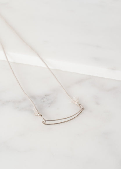 Bracelet 85 in Grey Silk/Silver (6707089703006)