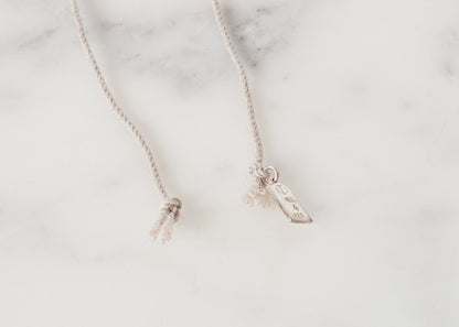 Bracelet 85 in Grey Silk/Silver (6707089703006)