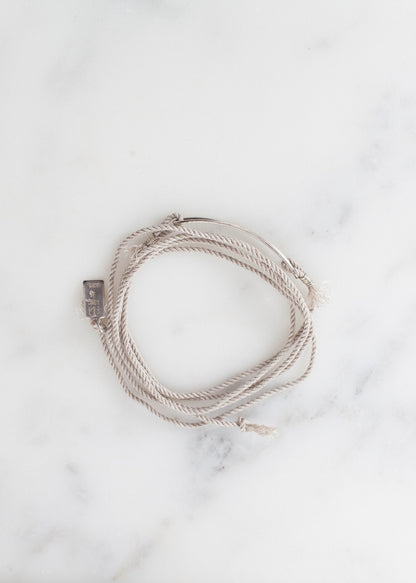 Bracelet 85 in Grey Silk/Silver (6707089703006)