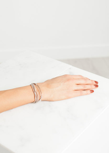 Bracelet 85 in Grey Silk/Silver (6707089703006)