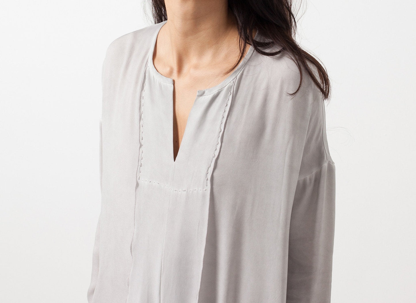 Long Sleeve Silk Dress (6707078922334)