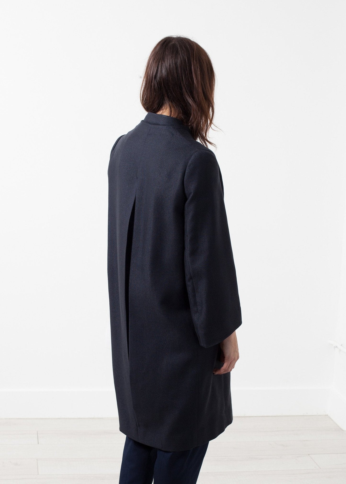 Woven Pleat Back Coat (6707077611614)