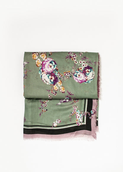 Floral Cashmere Scarf (6707075645534)