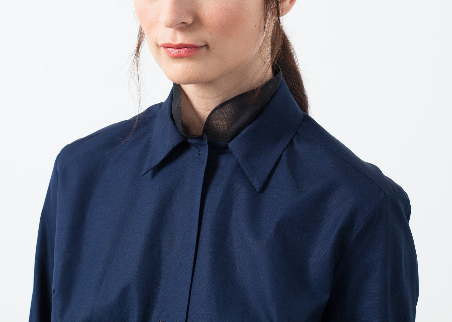 Sheer Silk Collar Button Up (6707077480542)