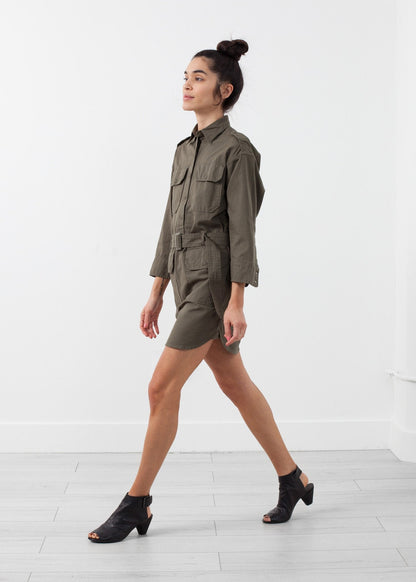 Belted Surplus Dress (6707087736926)