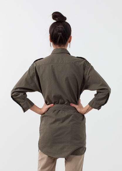 Belted Surplus Dress (6707087736926)