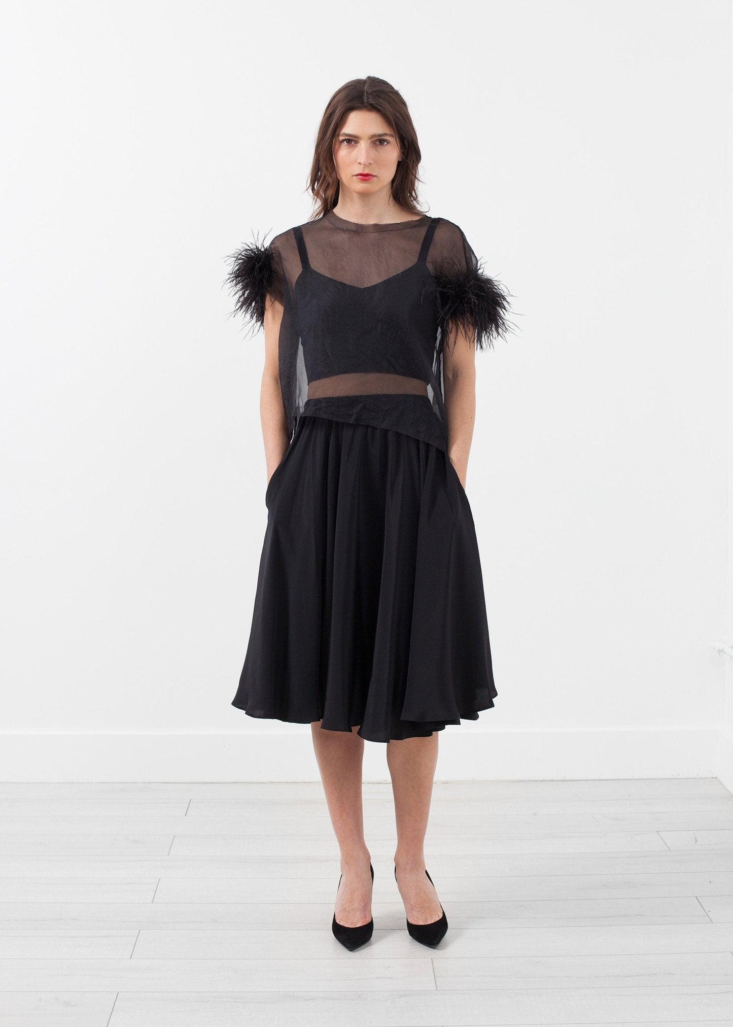 Organza Feather Top (6707068665950)