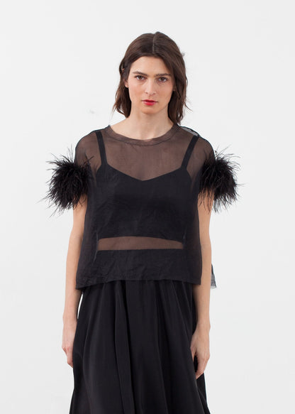Organza Feather Top (6707068665950)