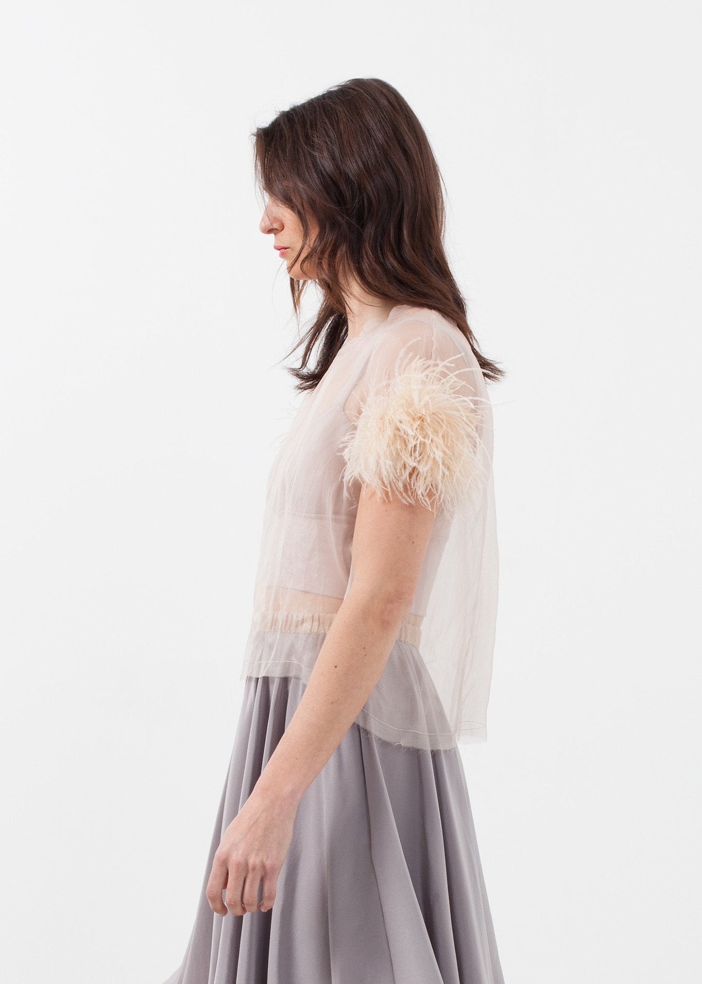Organza Feather Top (6707068633182)
