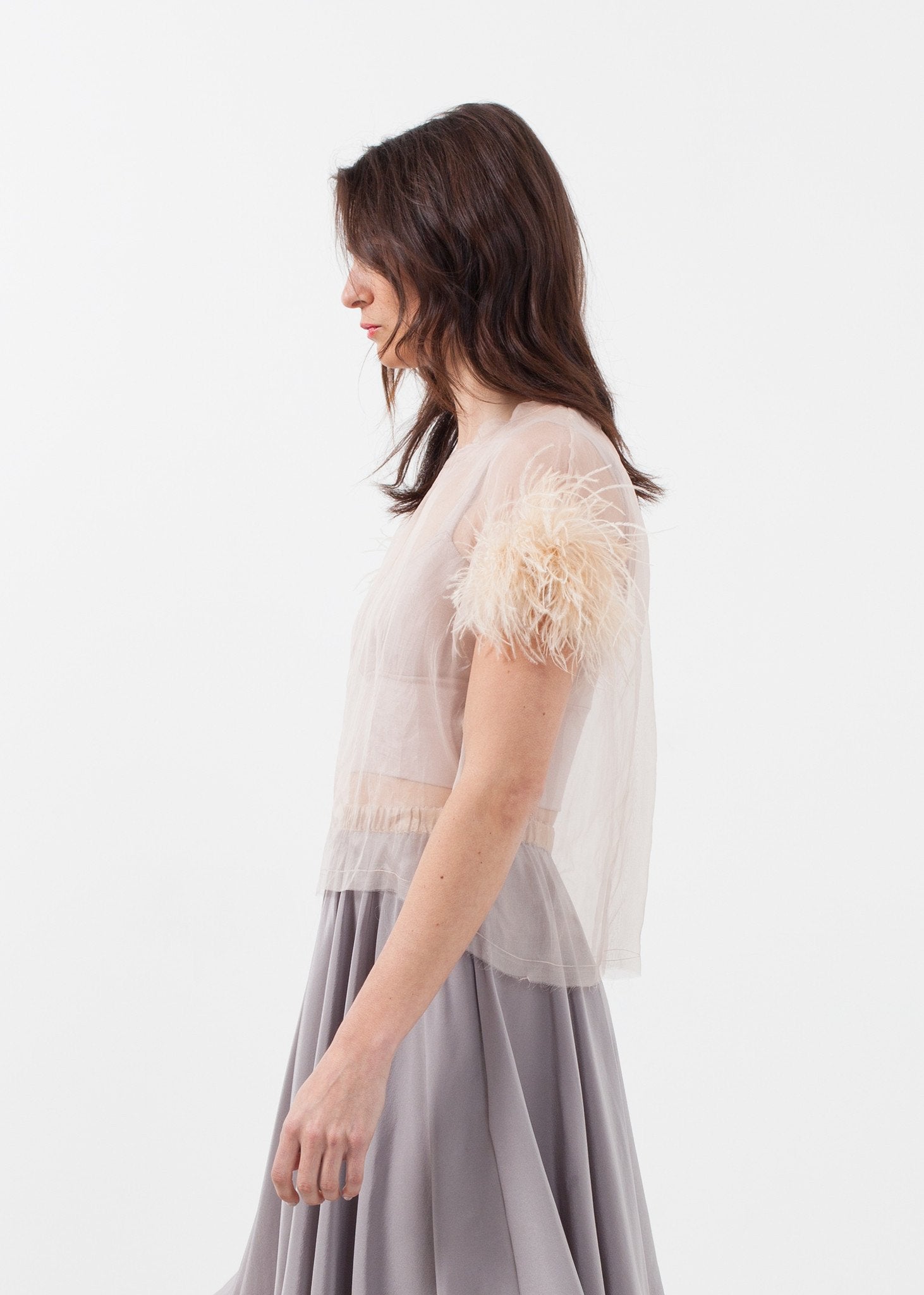 Organza Feather Top (6707068633182)