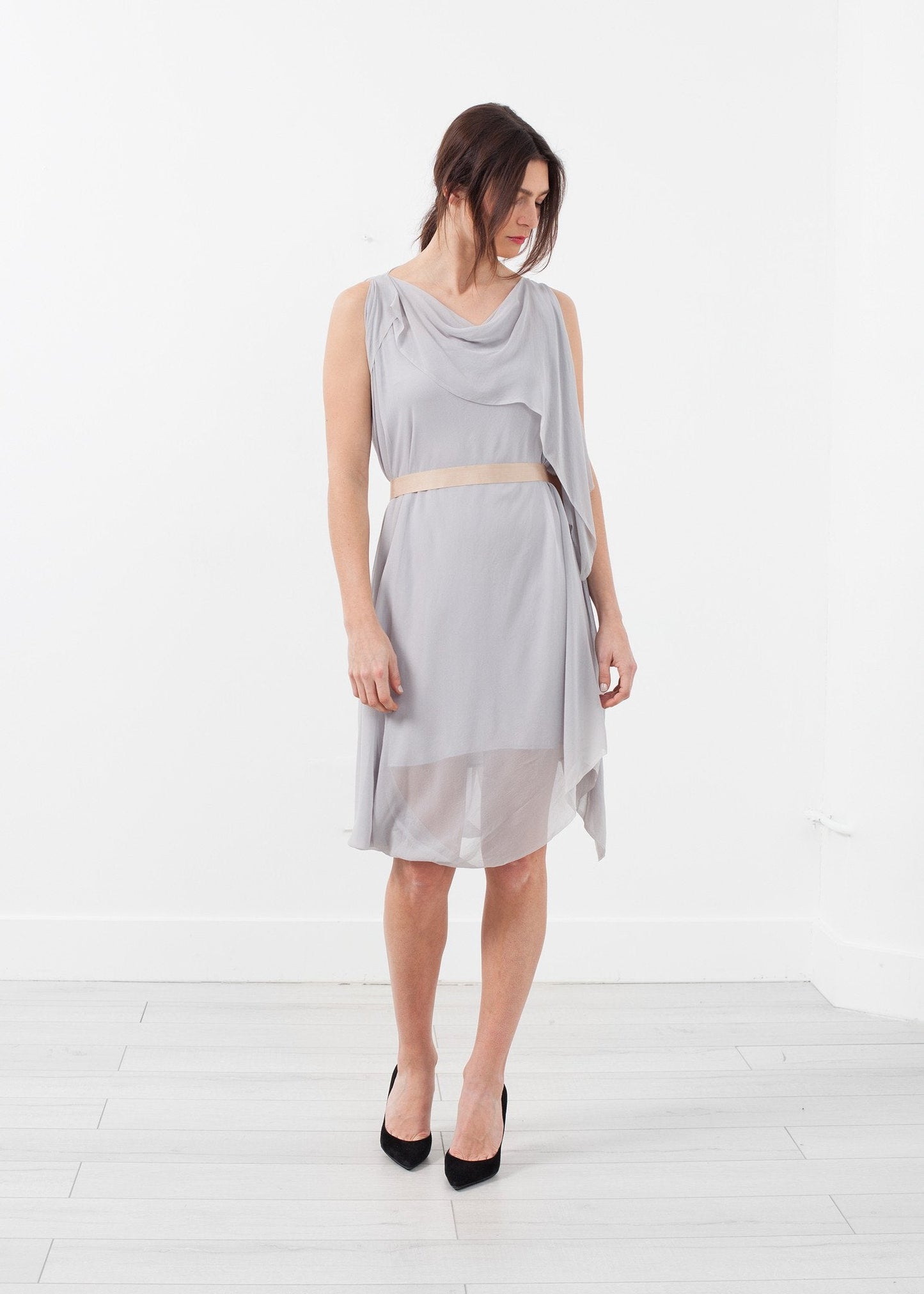Chiffon Draped Dress (6707069059166)