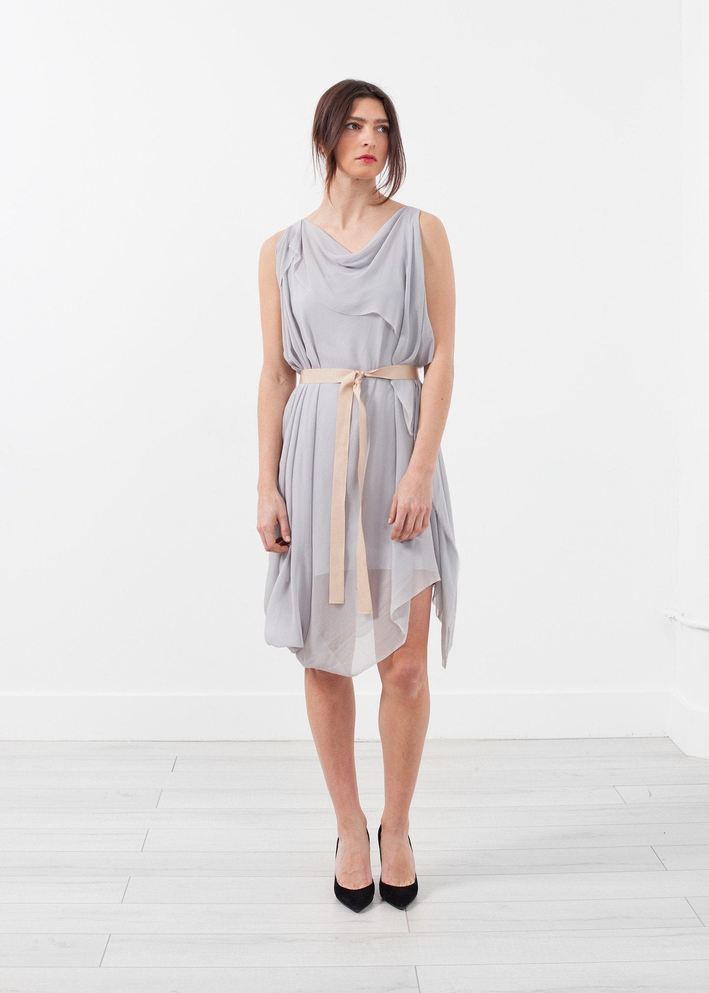 Chiffon Draped Dress (6707069059166)
