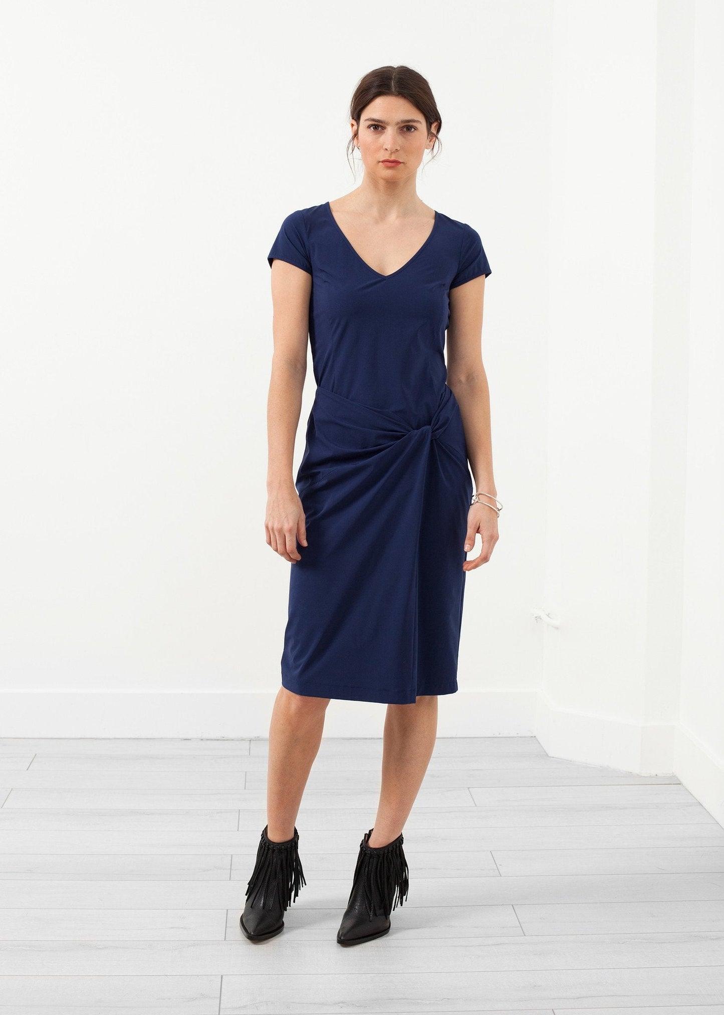 V-Neck Twist Dress (6707066470494)