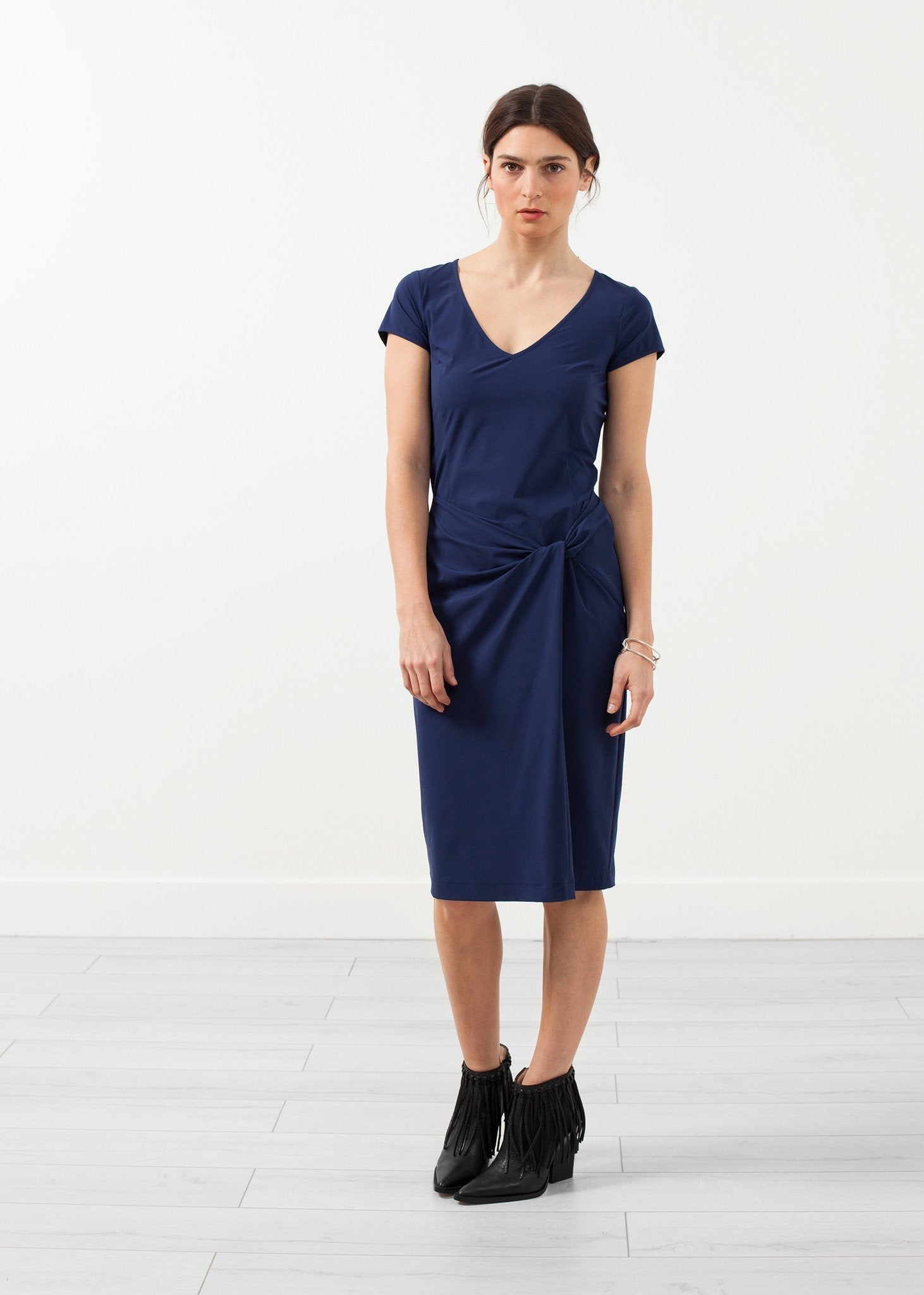 V-Neck Twist Dress (6707066470494)