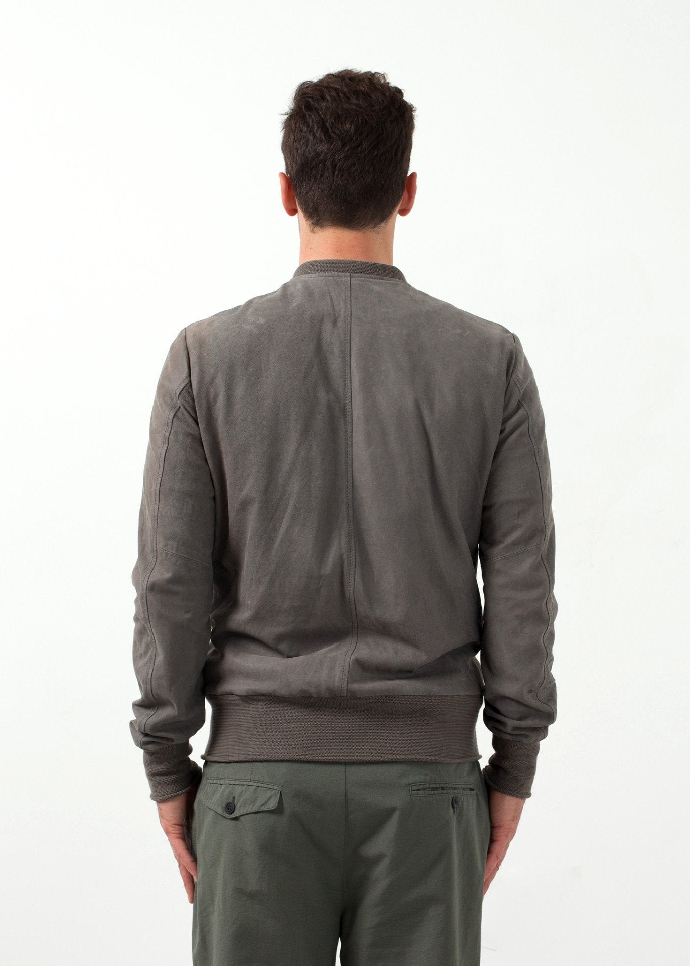 Leather Bomber Jacket in Dust (6707086131294)