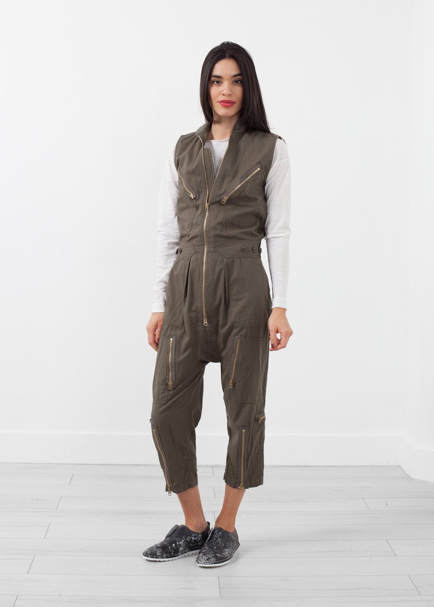 Sleeveless Harem Flightsuit (6707087638622)