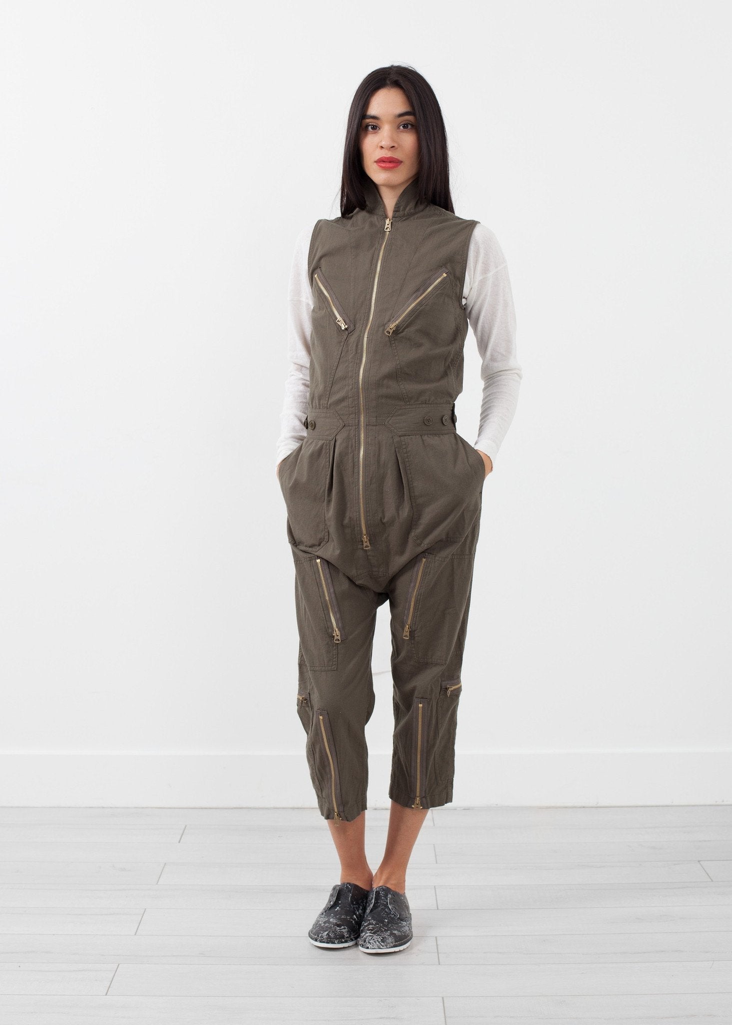 Sleeveless Harem Flightsuit (6707087638622)