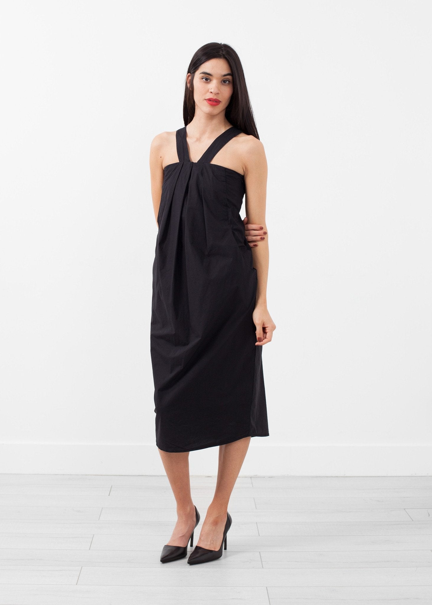 V-Strap Pocket Dress (6707062177886)