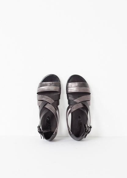 Wrap Sandal in Black/Steel (6707094159454)