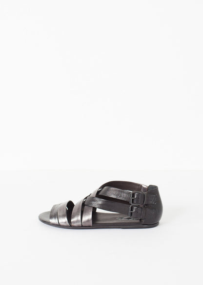 Wrap Sandal in Black/Steel (6707094159454)
