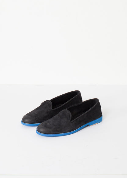Suede Loafers - Black/Blue (6707106316382)