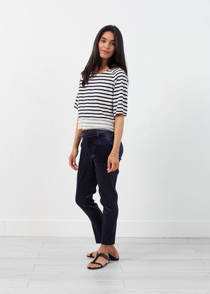 Sleeve Top in Navy Stripe (6707095568478)