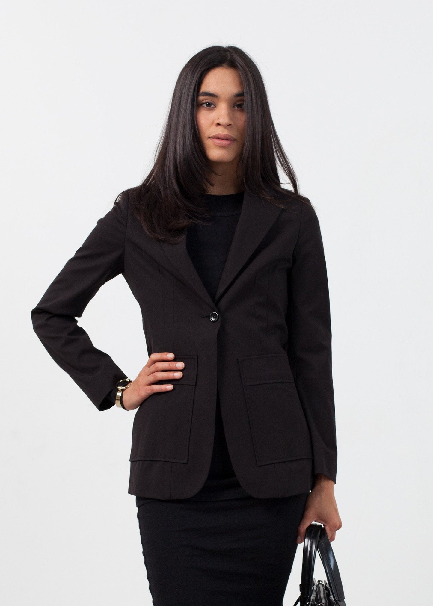 Double Pocket Blazer in Black (6707090227294)