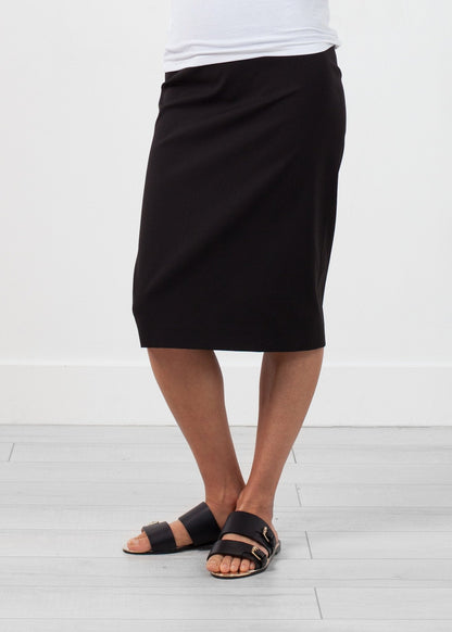 Long Pencil Skirt in Black (6707090194526)