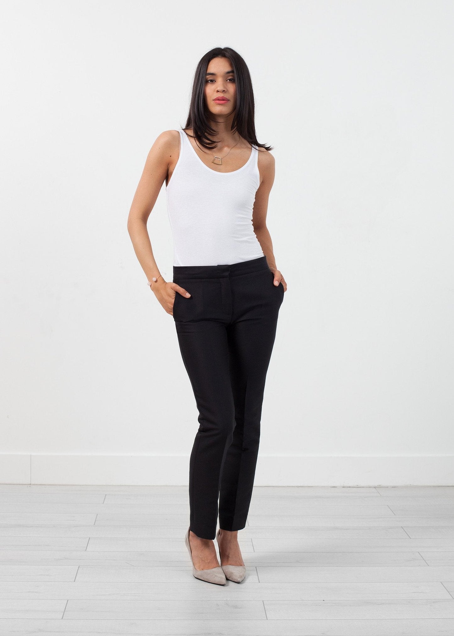 Straight Seam Trouser in Black (6707090128990)