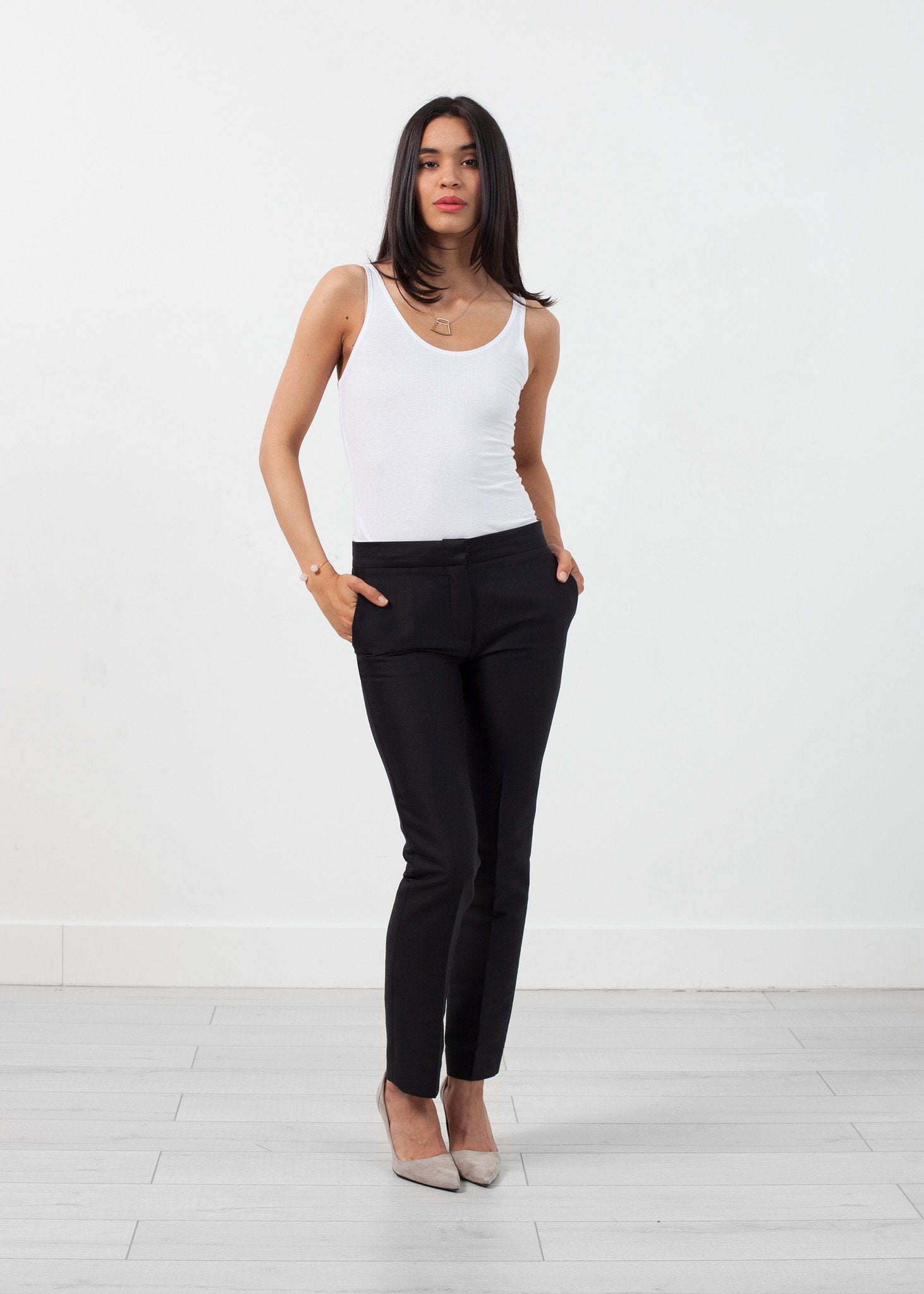 Straight Seam Trouser in Black (6707090128990)