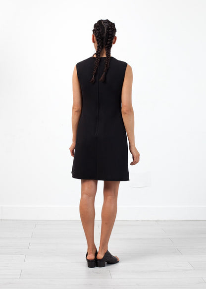 Neoprene Flower Dress in Black (6707090489438)